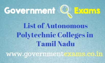 List of TN Autonomous Polytechnic Colleges