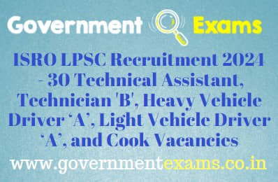 ISRO LPSC Thiruvananthapuram Recruitment 2024