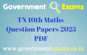 10th Maths Question Paper 2025